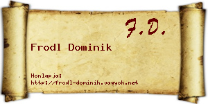 Frodl Dominik névjegykártya